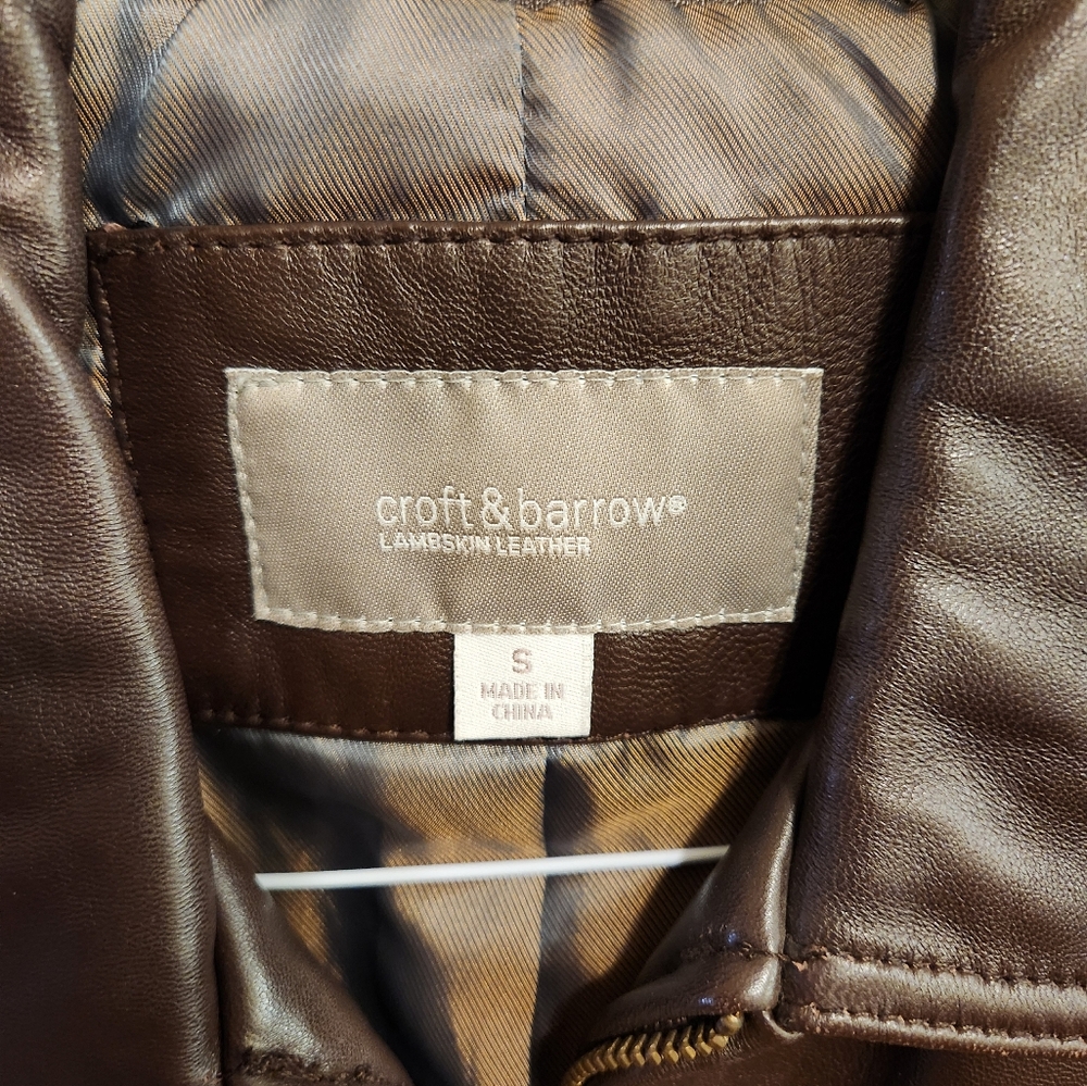 Chocolate Colored Lambskin Leather Coat